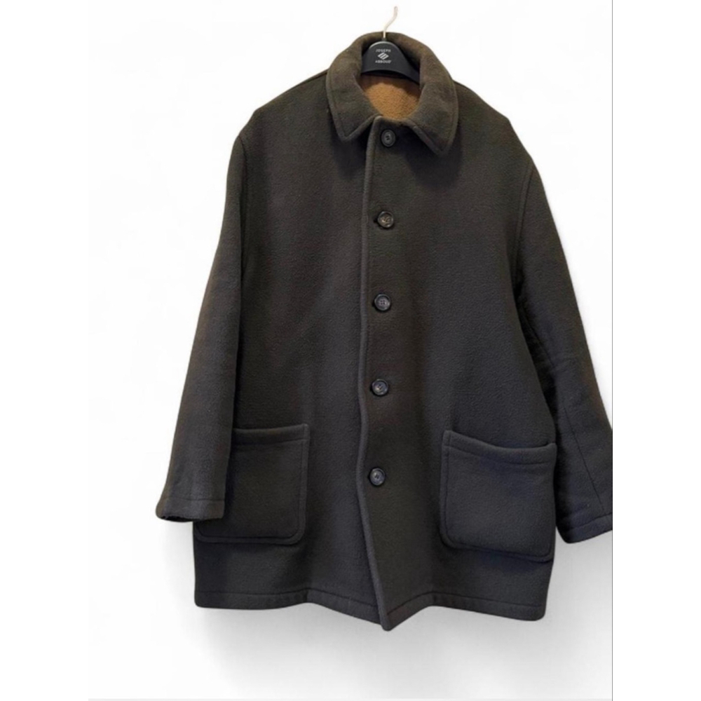 Brooks Brothers Sport Men's Wool Coat Jacket Size L Green Button Front Made in P